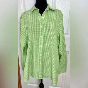 Foxcroft Gingham Check Stretch Shirt size 16